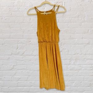 Yellow high neck dress M